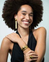 Ellen Beekmans XL Gouden oorstekers met 4 Snake Kettinkjes