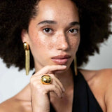 Ellen Beekmans XL Gouden oorstekers met 4 Snake Kettinkjes