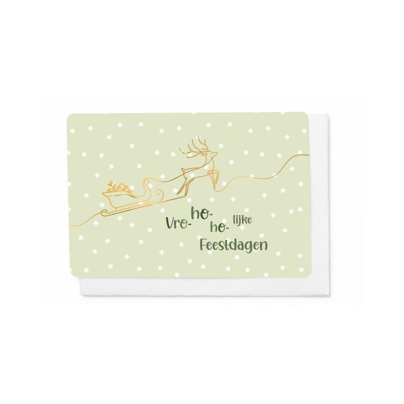 Enfant Terrible BLOOMBLUSH Set van 5 identieke Kerstkaartjes, Vro Ho Ho Lijke Feestdagen