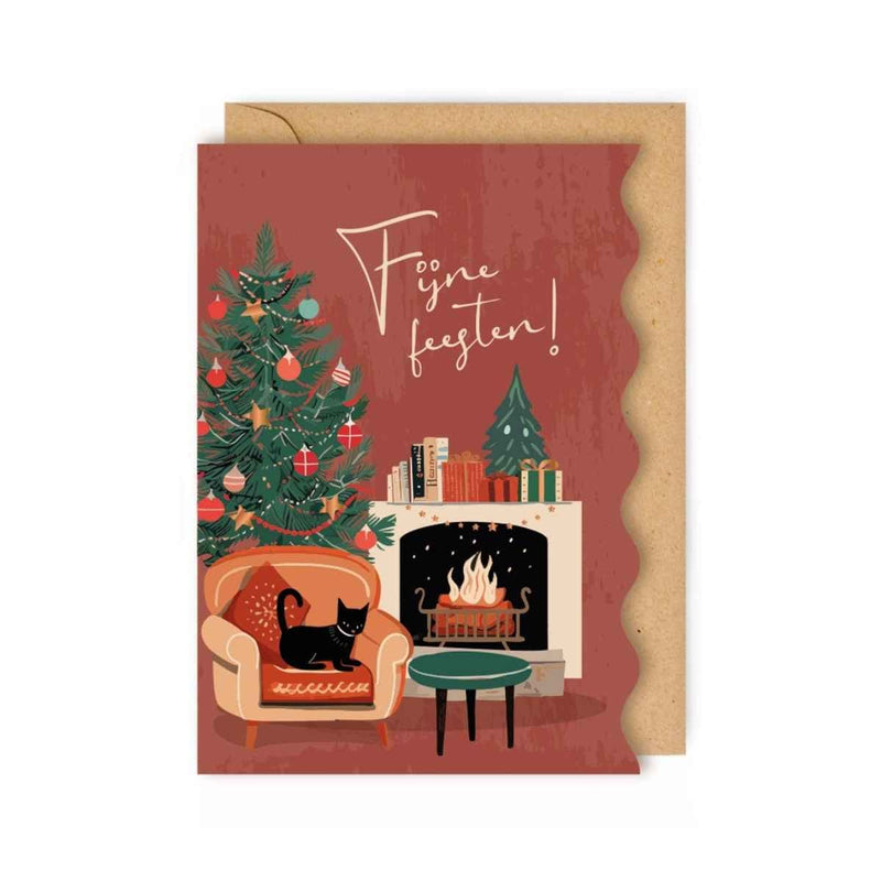 Enfant Terrible DOWN TO EARTH Doosje met 8 Kerstkaarten en kraft enveloppen, Fijne Feesten!