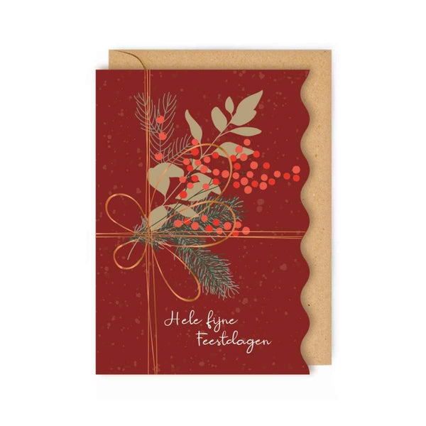 Enfant Terrible DOWN TO EARTH Doosje met 8 Kerstkaarten en kraft enveloppen, Hele fijne Feestdagen