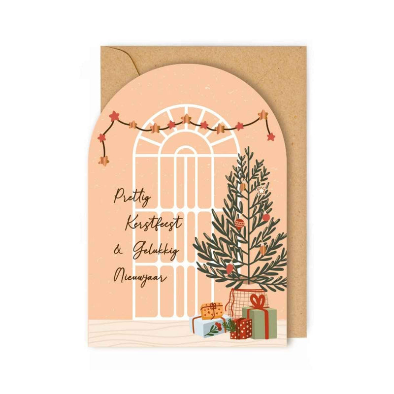 Enfant Terrible DOWN TO EARTH Doosje met 8 Kerstkaarten en kraft enveloppen, Prettig Kerstfeest & Gelukkig Nieuwjaar