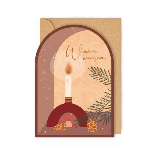 Enfant Terrible DOWN TO EARTH Doosje met 8 Kerstkaarten en kraft enveloppen, Warme Wensen