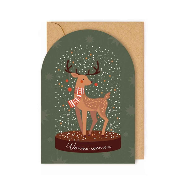 Enfant Terrible DOWN TO EARTH Doosje met 8 Kerstkaarten met Rendier en kraft enveloppen, Warme Wensen