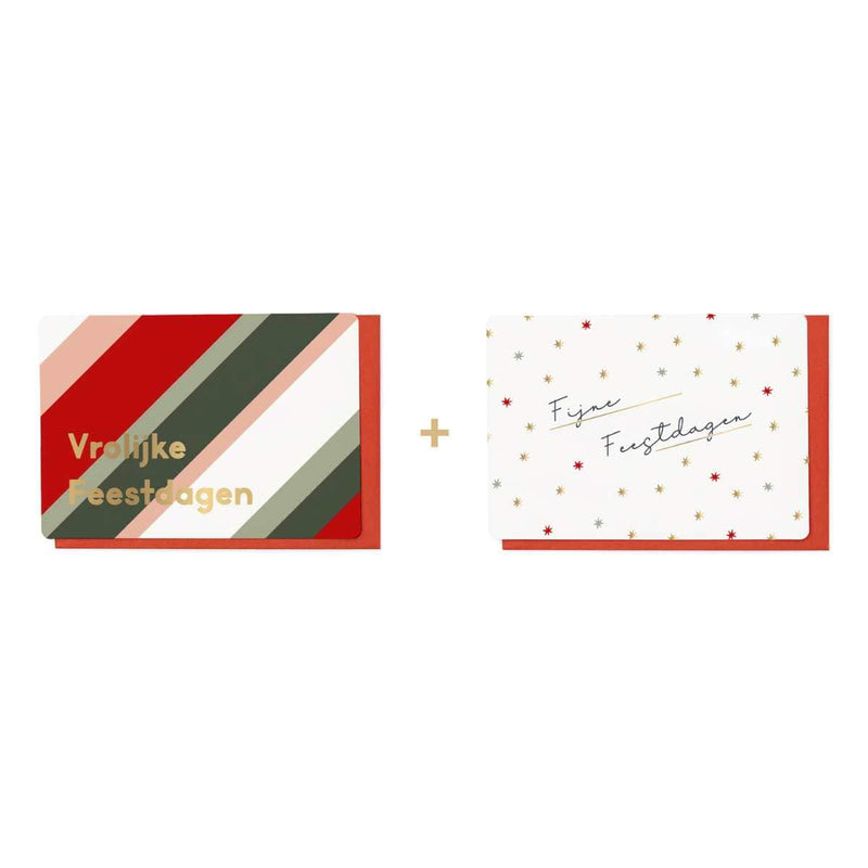 Enfant Terrible JUST JOLLY Doosje met 10 Kerstkaarten in 2 designs, Fijne feestdagen & Vrolijke feestdagen