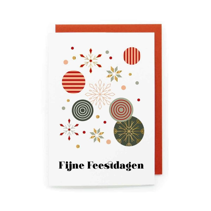 Enfant Terrible JUST JOLLY Doosje met 8 Kerstkaarten en rode enveloppen, Fijne Feestdagen