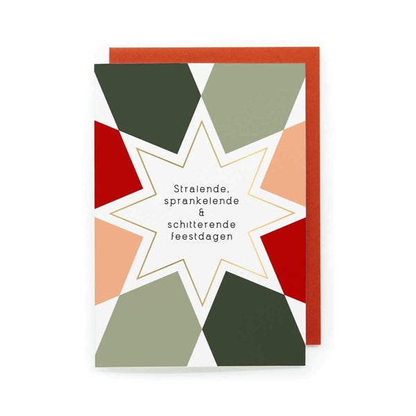 Enfant Terrible JUST JOLLY Doosje met 8 Kerstkaarten en rode enveloppen, Schitterende Feestdagen