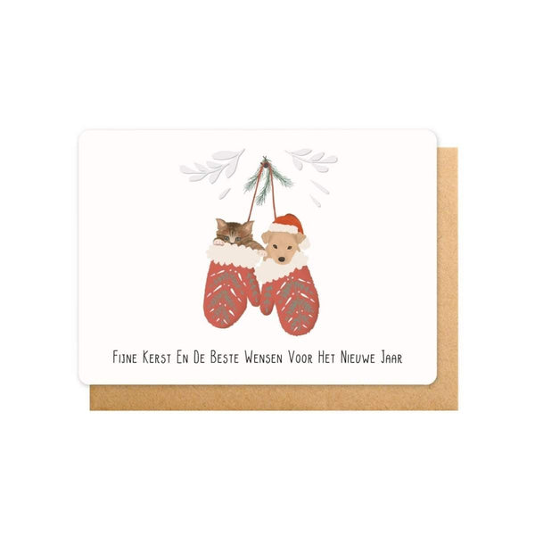 Enfant Terrible Kerstkaart met embossing, Fijne Kerst en de beste wensen voor het Nieuwe Jaar
