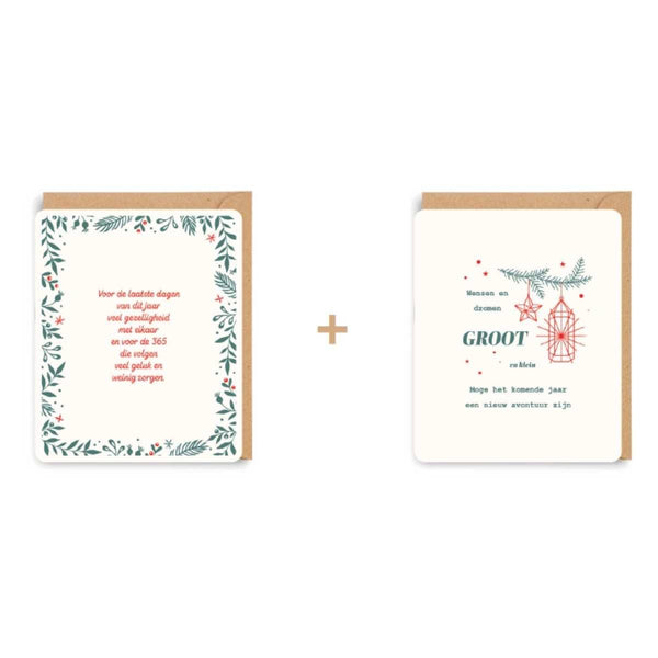 Enfant Terrible QUOTOPIA Doosje met 8 Kerstkaarten in 2 designs, Rijmende Kerstwensen