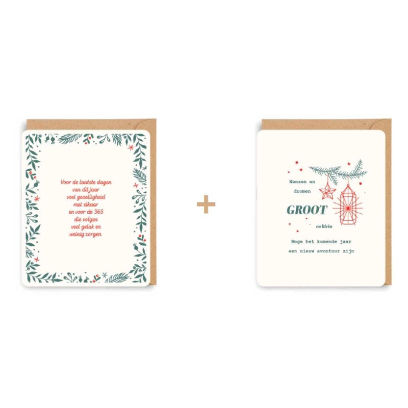 Enfant Terrible QUOTOPIA Doosje met 8 Kerstkaarten in 2 designs, Rijmende Kerstwensen