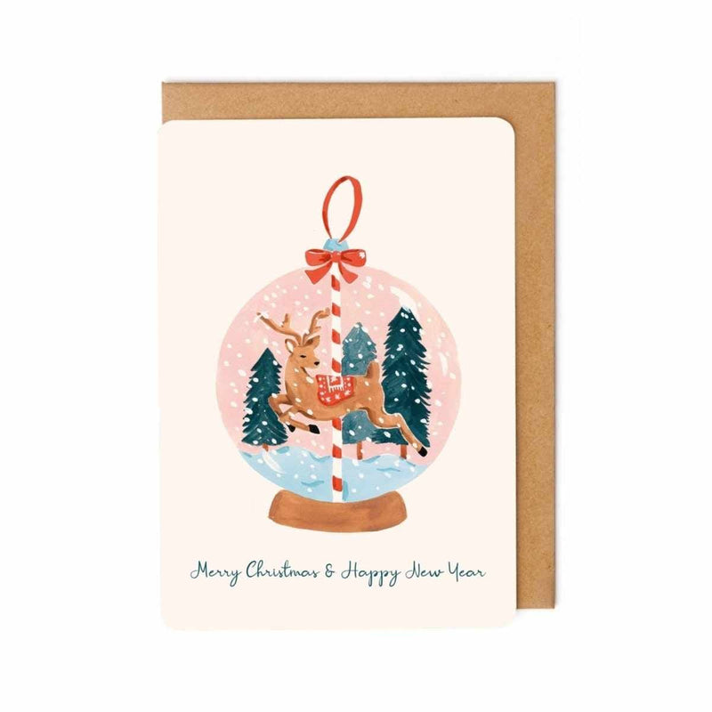 Enfant Terrible SABINA FENN Doosje met 8 Kerstkaarten en kraft enveloppen, Sneeuwbal