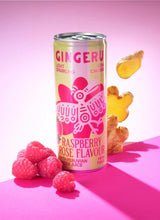 Gingeru Licht bruisende Gemberdrank in blik 250ml, Raspberry & Rose