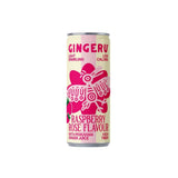 Gingeru Licht bruisende Gemberdrank in blik 250ml, Raspberry & Rose