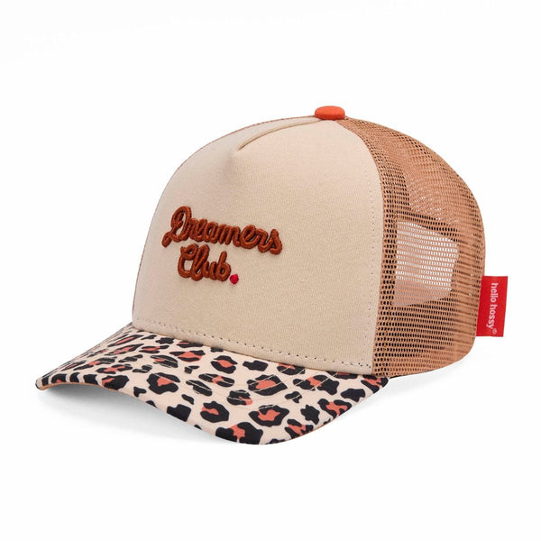 Hello Hossy LEOPARD Trucker Pet met gebogen Luipaard klep, Dreamers Club