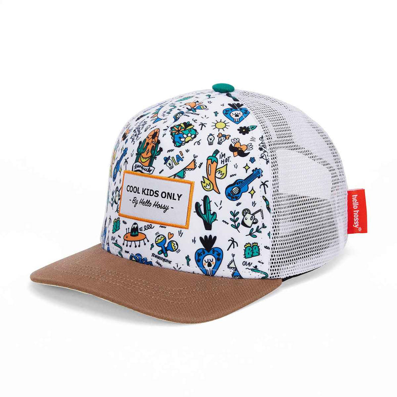 Hello Hossy PRINTED TRUCKER Baseball pet met gebogen klep, Mexico