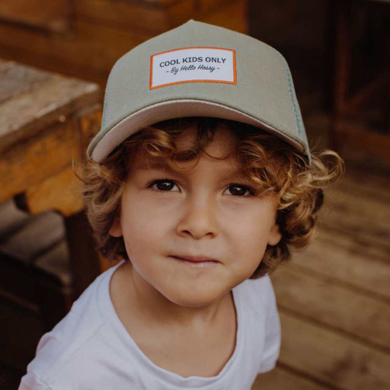 Hello Hossy TRUCKER Pet met gebogen klep, Olive Cool Kids 2-5 jaar