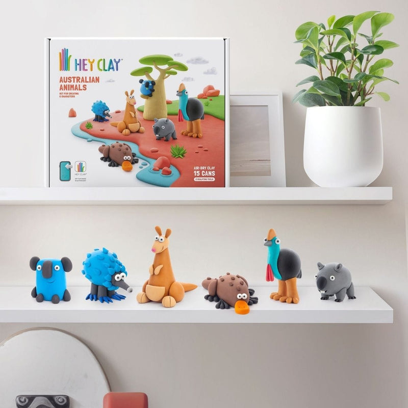 Hey Clay AUSTRALISCHE DIEREN Boetseerklei set voor 6 figuurtjes