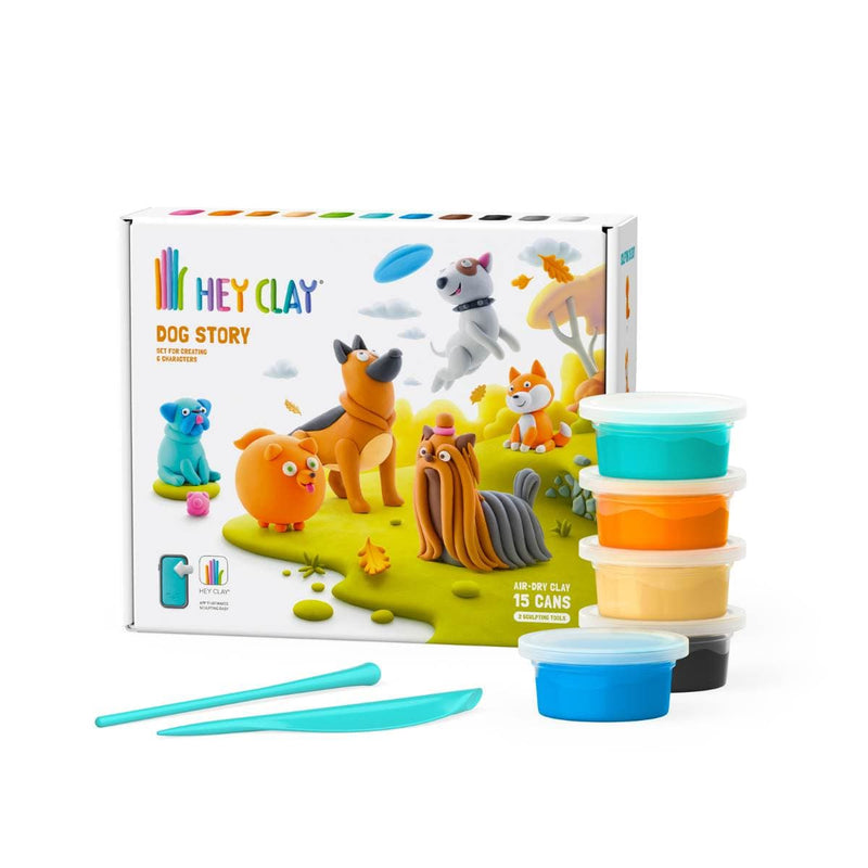 Hey Clay DOG STORY Boetseerklei set voor 6 figuurtjes