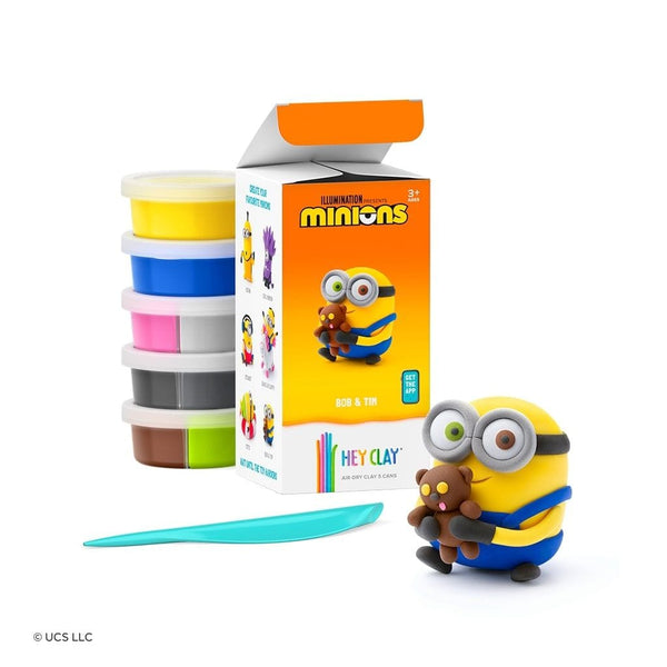 Hey Clay MINIONS Boetseerklei set voor 1 figuurtje, Bob & Tim