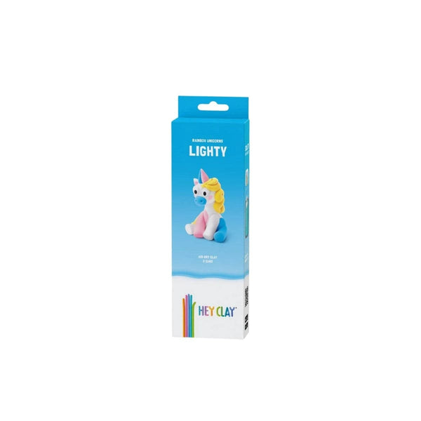 Hey Clay RAINBOW UNICORN Boetseerklei set voor 1 figuurtje, Lighty