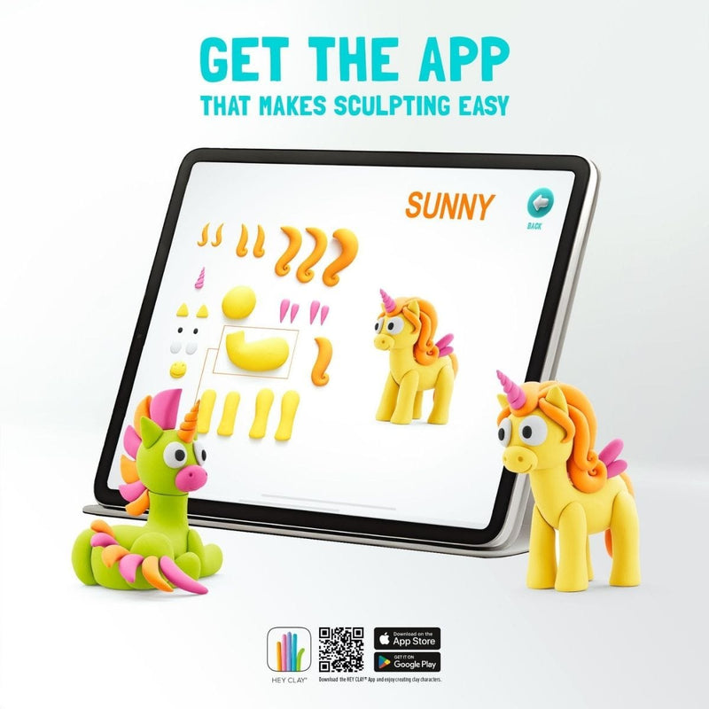 Hey Clay RAINBOW UNICORN Boetseerklei set voor 6 figuurtjes