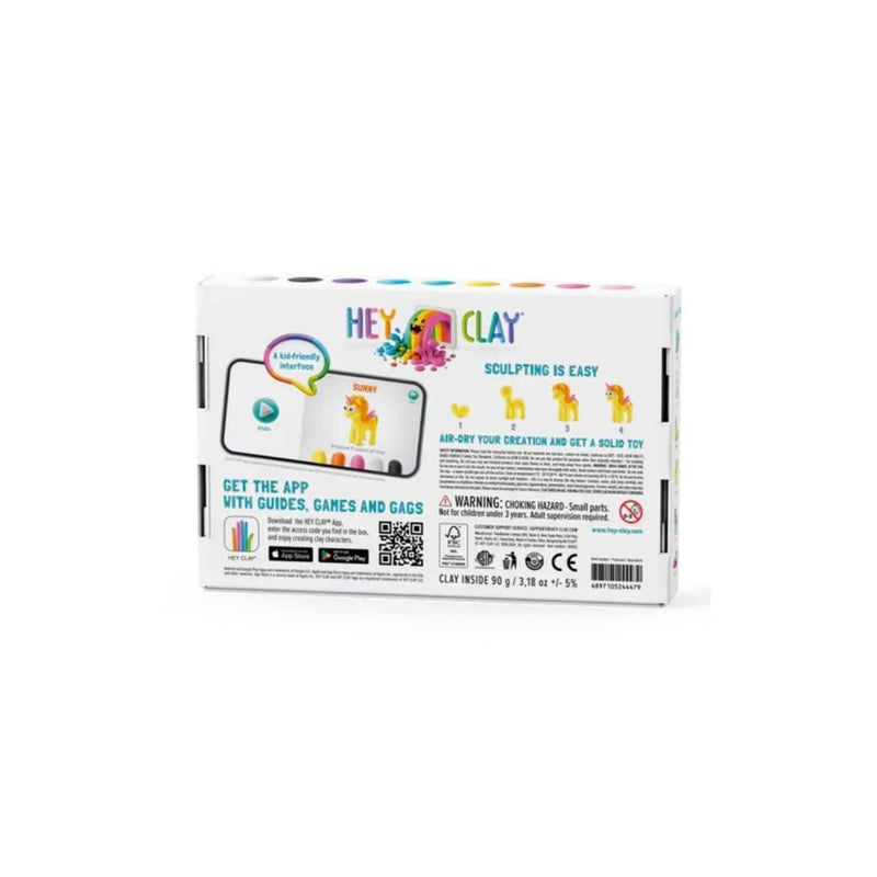 Hey Clay RAINBOW UNICORNS Boetseerklei set voor 3 figuurtjes, Lighty - Sunny - Rainy