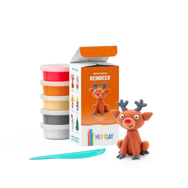 Hey Clay WINTER HOLIDAYS Boetseerklei set voor 1 figuurtje, Reindeer