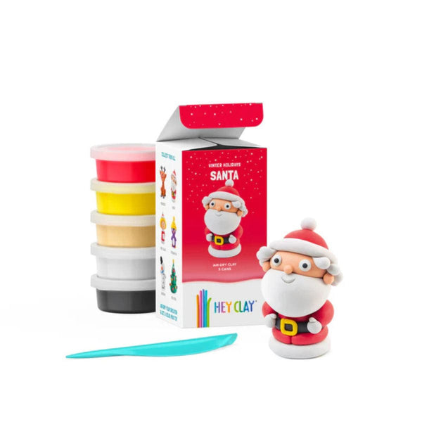 Hey Clay WINTER HOLIDAYS Boetseerklei set voor 1 figuurtje, Santa