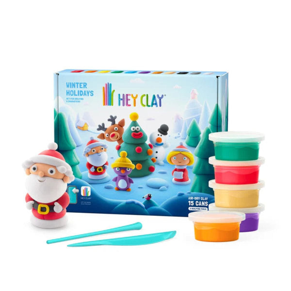 Hey Clay WINTER HOLIDAYS Boetseerklei set voor 6 figuurtjes