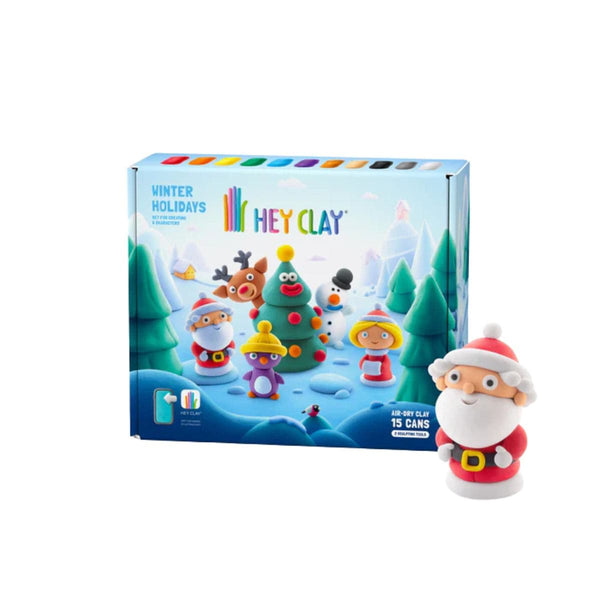 Hey Clay WINTER HOLIDAYS Boetseerklei set voor 6 figuurtjes