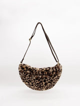 Hindbag ANDREA Faux Fur half moon Crossbodytas, Luipaard