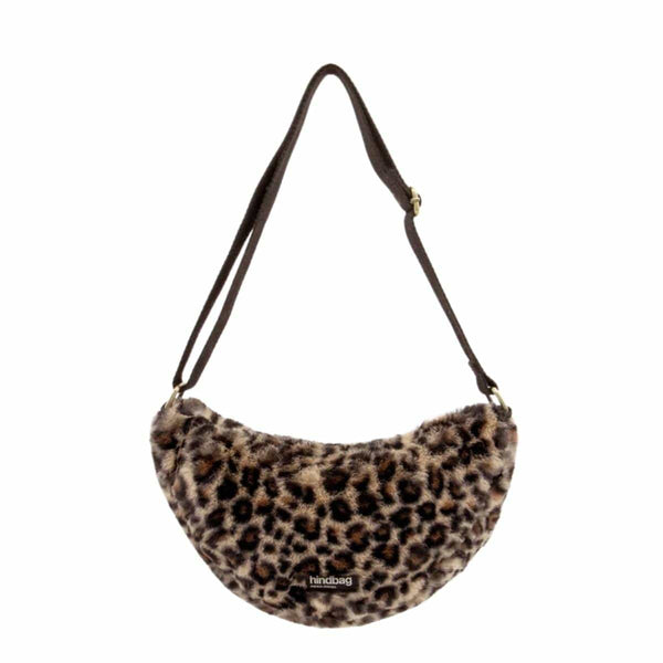 Hindbag ANDREA Faux Fur half moon Crossbodytas, Luipaard