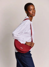 Hindbag ANDREA Katoenen half moon Crossbodytas, Burgundy