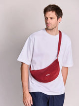Hindbag ANDREA Katoenen half moon Crossbodytas, Burgundy