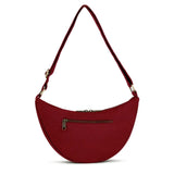 Hindbag ANDREA Katoenen half moon Crossbodytas, Burgundy