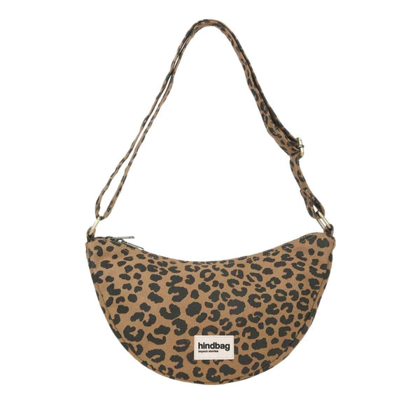 Hindbag ANDREA Katoenen half moon Crossbodytas, Luipaard Cinnamon