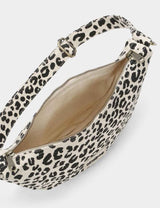 Hindbag ANDREA Katoenen half moon Crossbodytas, Luipaard Ecru