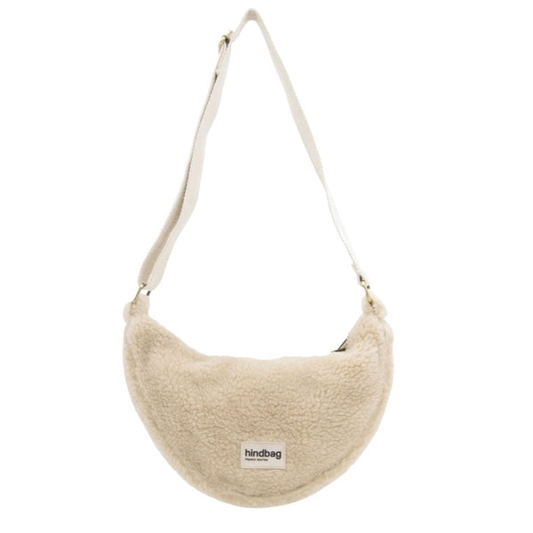 Hindbag ANDREA Teddy half moon Crossbodytas, Beige