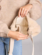 Hindbag ANDREA Teddy half moon Crossbodytas, Beige
