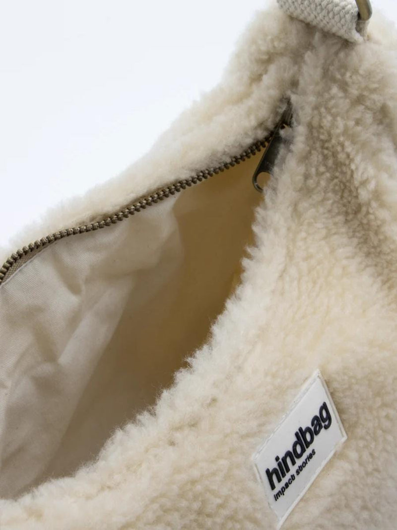 Hindbag ANDREA Teddy half moon Crossbodytas, Beige