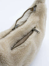 Hindbag ANDREA Teddy half moon Crossbodytas, Beige