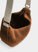 Hindbag ANDREA Teddy half moon Crossbodytas, Brown