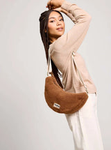 Hindbag ANDREA Teddy half moon Crossbodytas, Brown