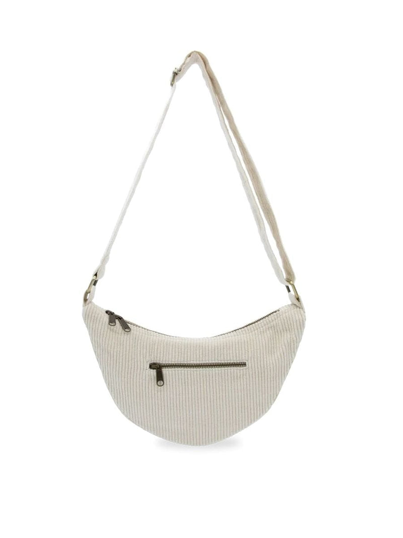 Hindbag ANDREA Velours half moon Crossbodytas, Ecru