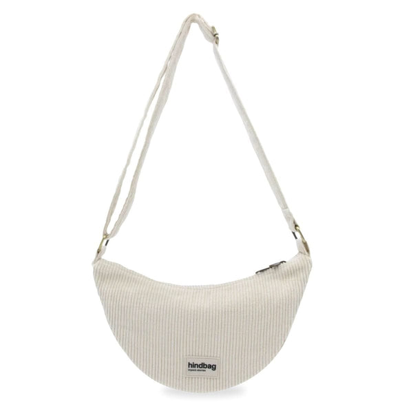 Hindbag ANDREA Velours half moon Crossbodytas, Ecru