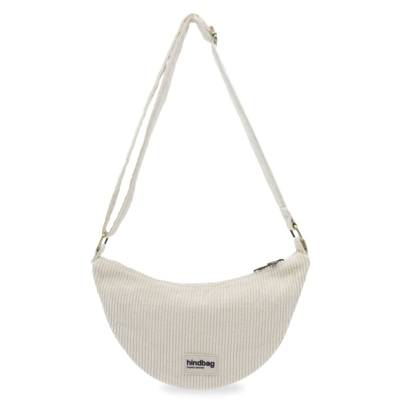 Hindbag ANDREA Velours half moon Crossbodytas, Ecru
