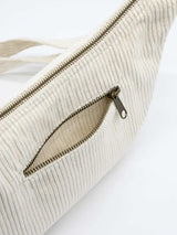 Hindbag ANDREA Velours half moon Crossbodytas, Ecru