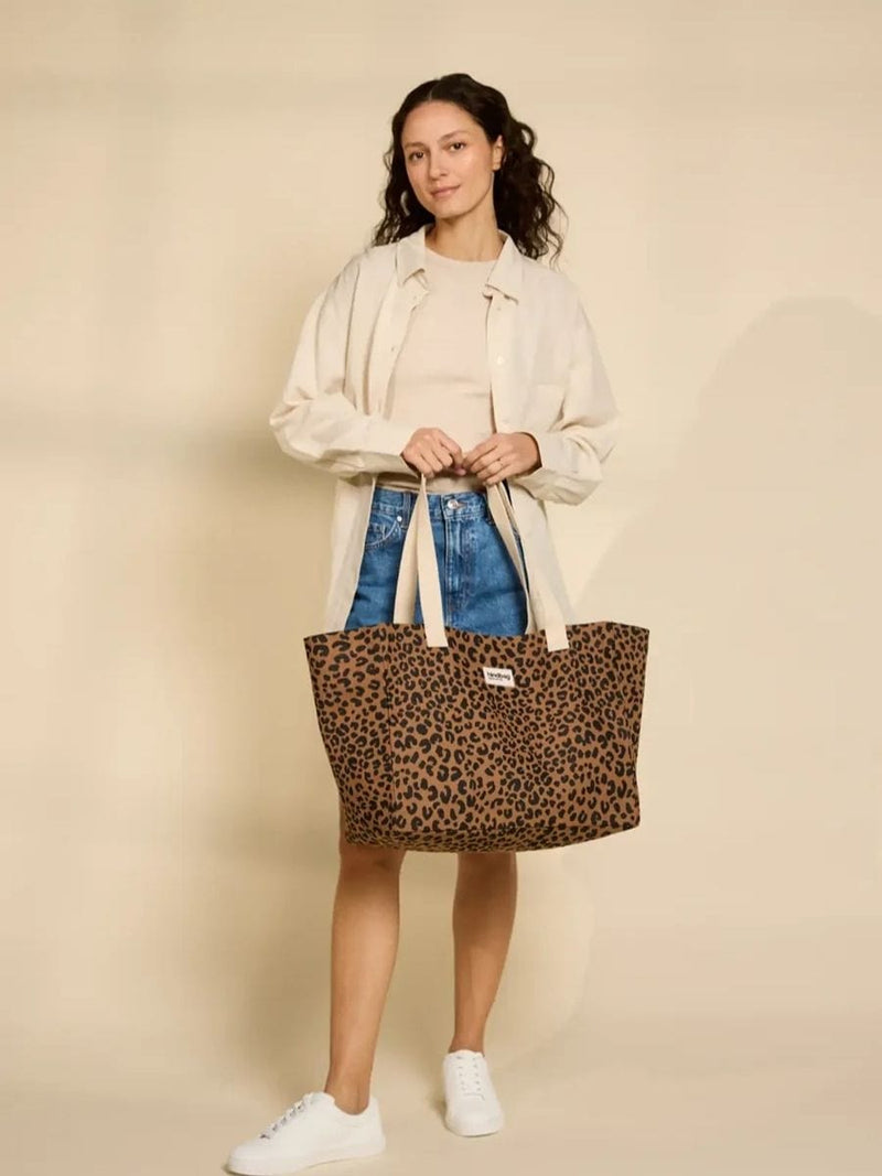 Hindbag CLAUDE Katoenen Shopper, Luipaard Cinnamon
