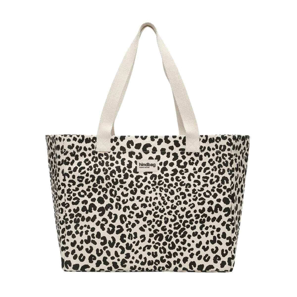 Hindbag CLAUDE Katoenen Shopper, Luipaard Ecru