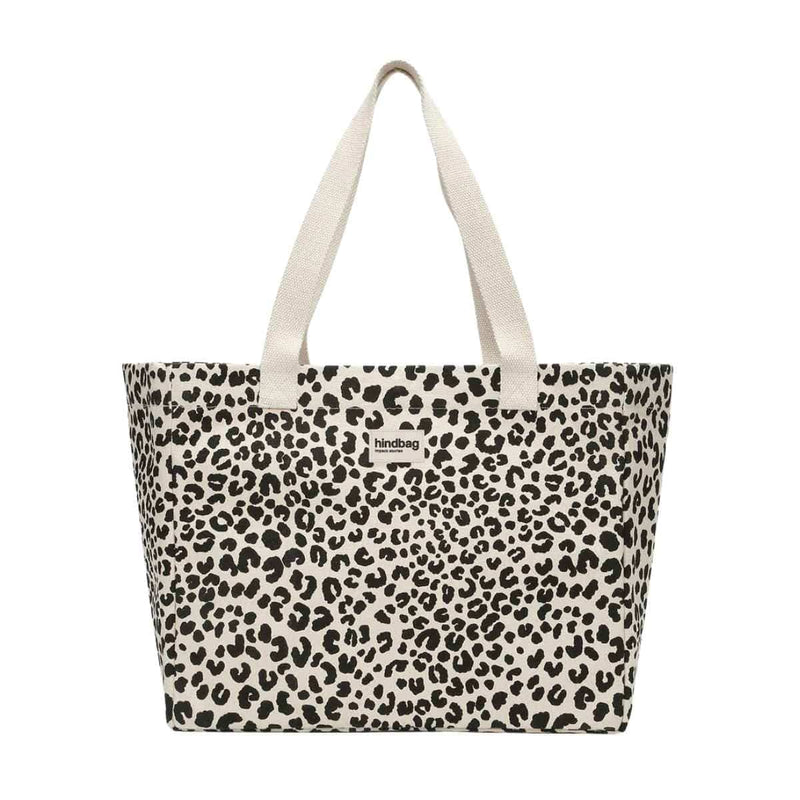 Hindbag CLAUDE Katoenen Shopper, Luipaard Ecru